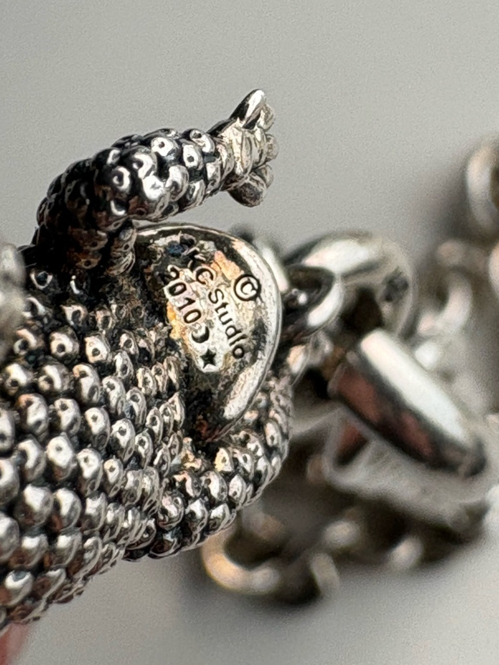 Kieselstein Cord Frog Prince Sterling Silver Chain Link Necklace & Charm 99.2 - Picture 9 of 16